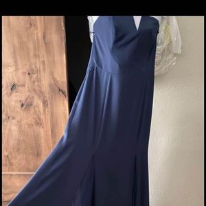 Prom or bridesmaids dress, navy blue, only worn once, dry cleaned after wear.